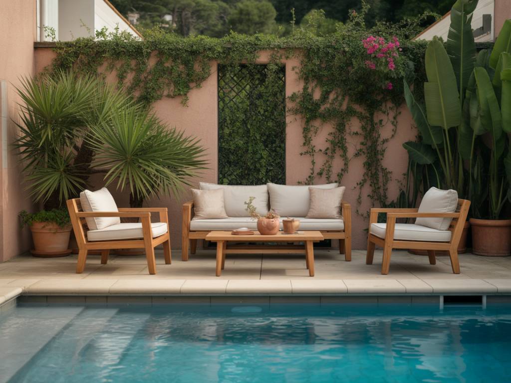 Comment bien choisir un mobilier de jardin résistant au chlore et au soleil pour l’espace piscine